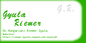 gyula riemer business card